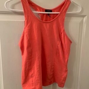 Peach crop top tank with back cut outs